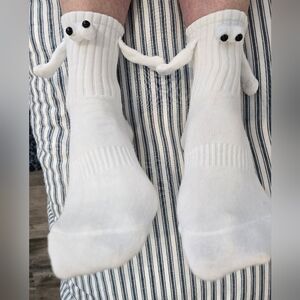Fun White Socks With Eyes And Ears. Never Worn.